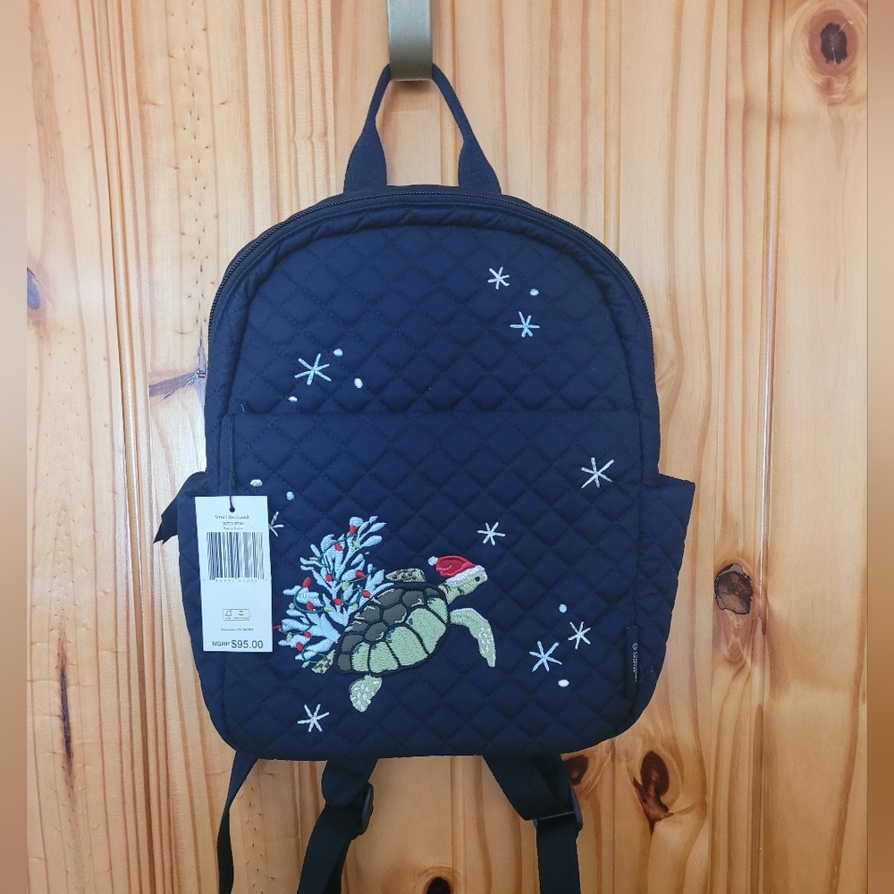Vera Bradley Small Backpack Santa Turtle